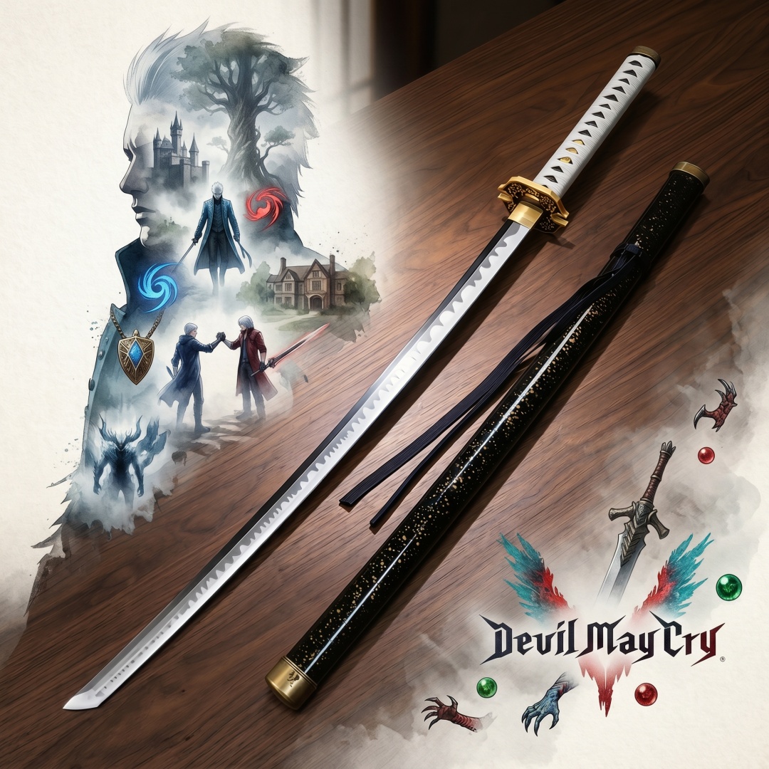 Anime Cosplay Sword - 40-calowy Anime Vergil Katana Devil May